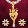 24kt Gold Plated Pendant & Pearl Set