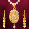 24kt Gold Plated Pendant & Freshwater Pearl Set