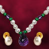 Amethyst, Malachite & Freshwater Pearl Set
